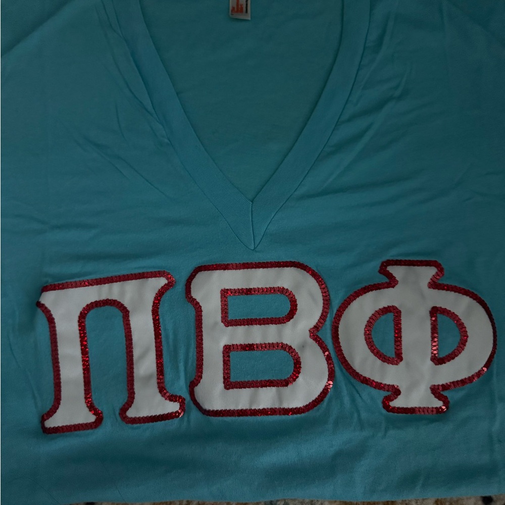 American Apparel Light Blue Short Sleeve Greek Tee